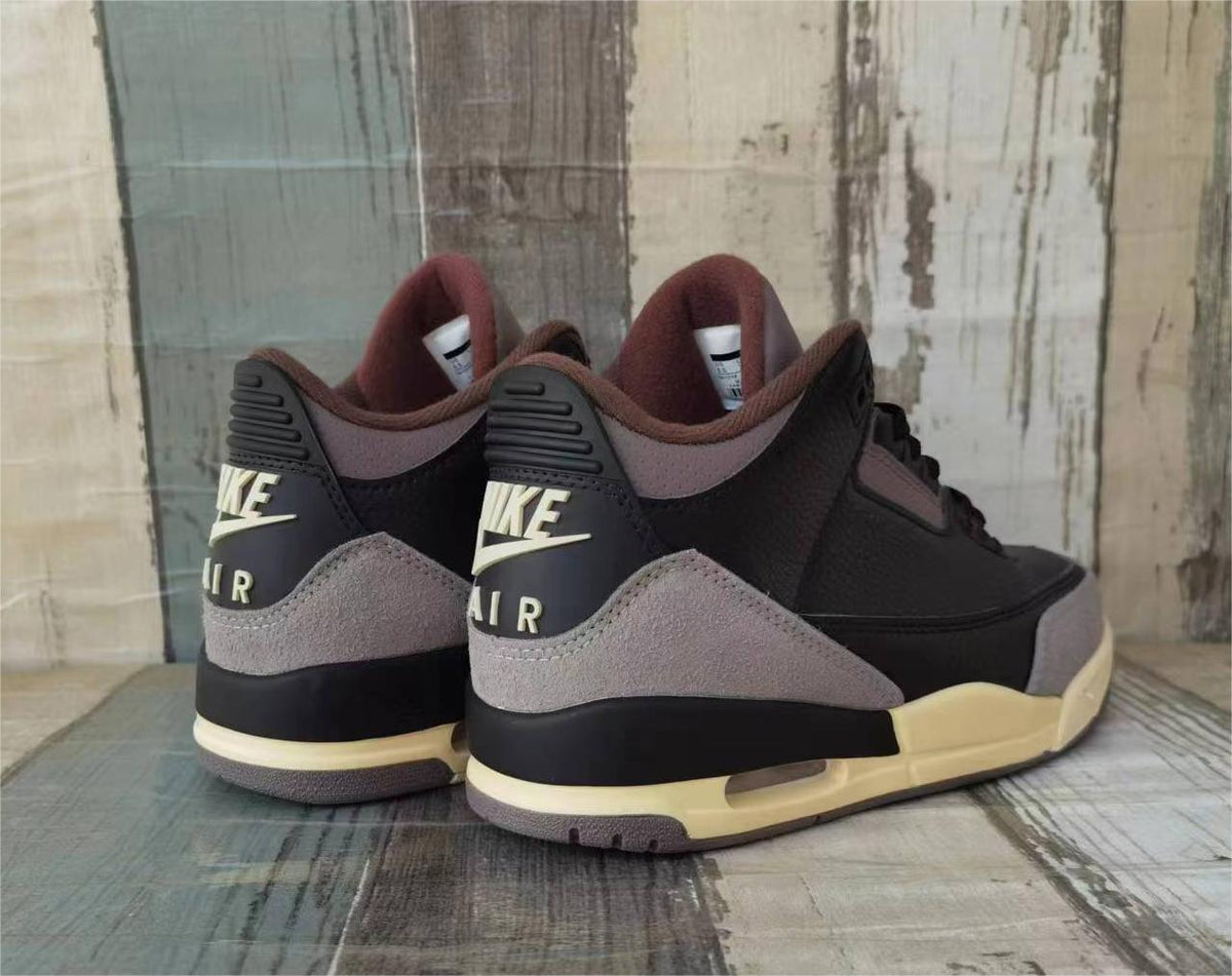 Air Jordan 3 Black and Brown Men's Shoes