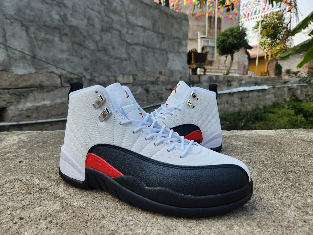 Air Jordan 12 Men's Shoes - White, Black & Red
