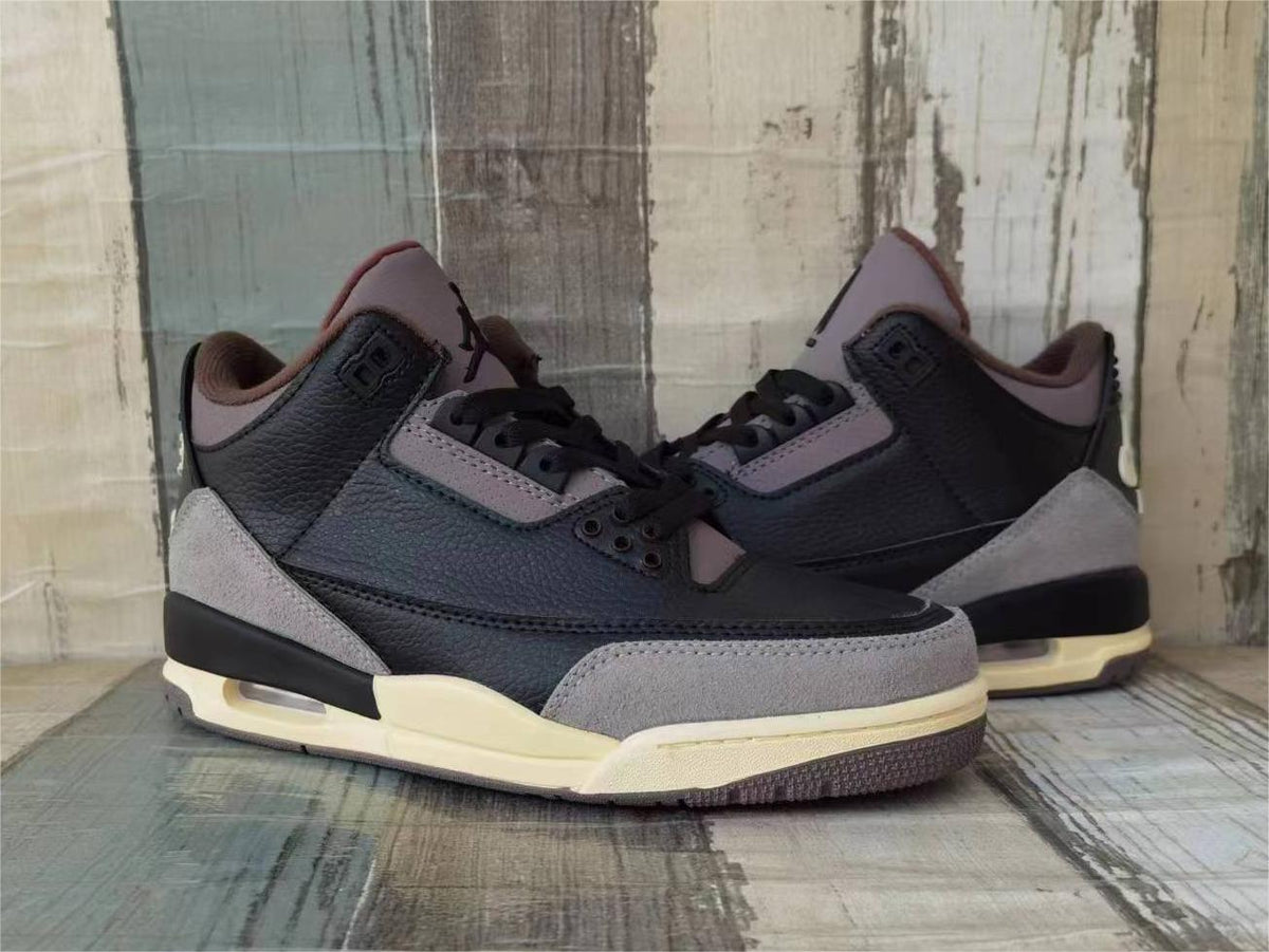 Air Jordan 3 Black and Brown Men's Shoes