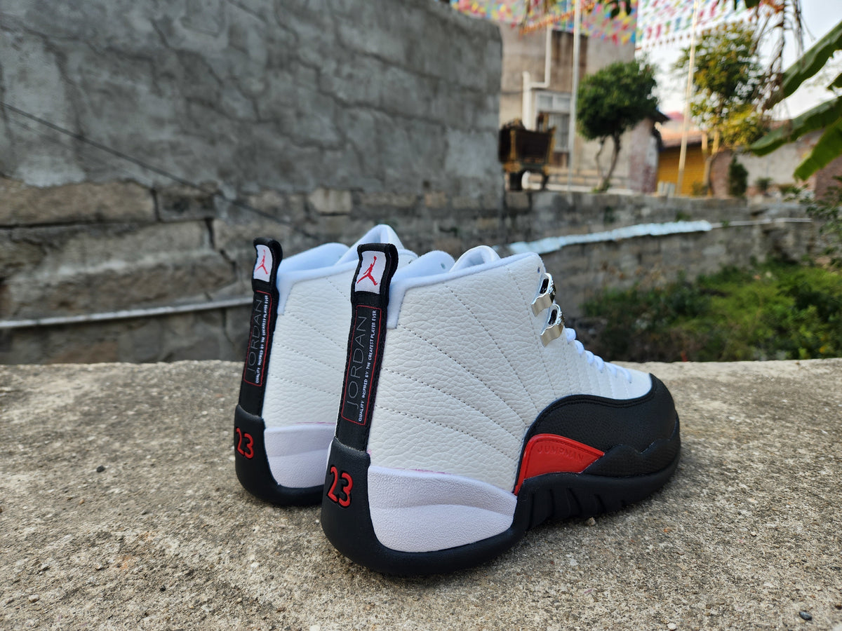 Air Jordan 12 Men's Shoes - White, Black & Red